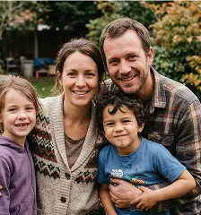 Famille en séjour nature